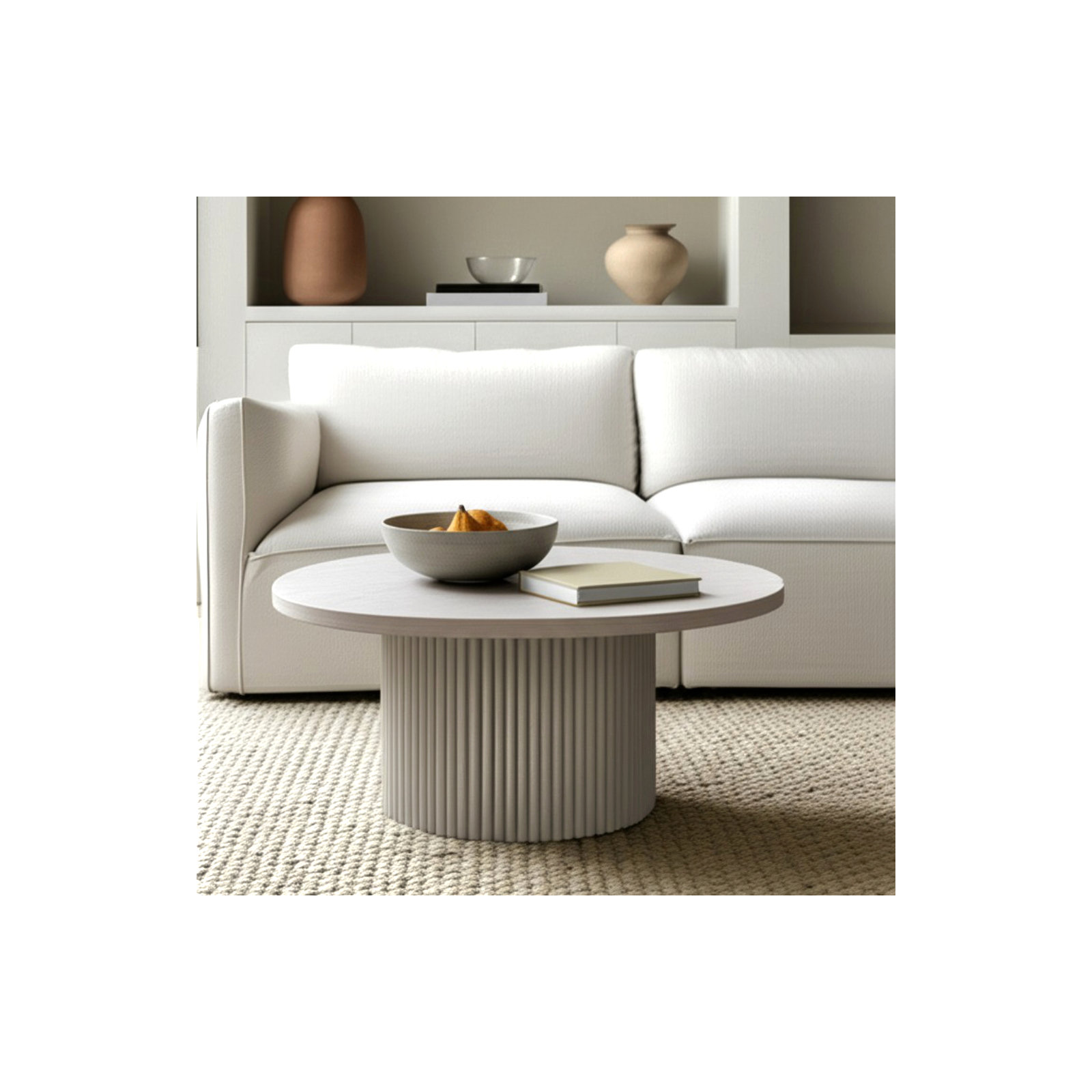 Fairmont Round Cocktail Table, White