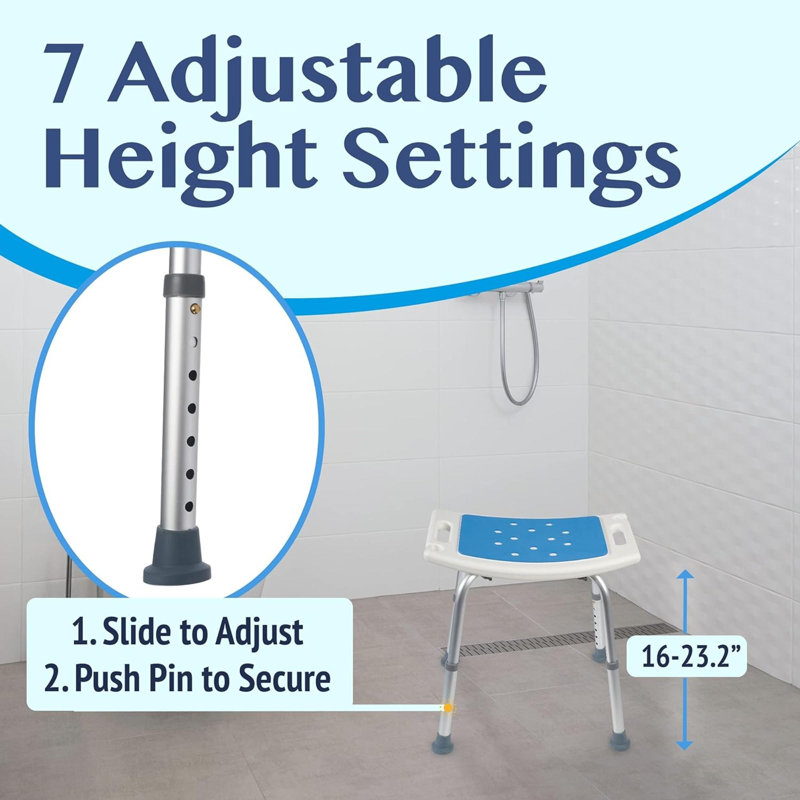 Aayza 20'' W Metal Shower Bench