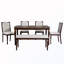 Ensemble de table de salle à manger 6 pièces avec 4 chaises capitonnées et 1 banc-1450957172-1450957177-1450957176-1450957183