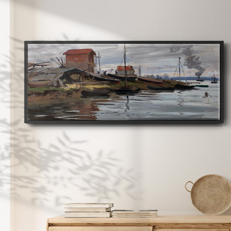 The Seine at Petit- Framed Canvas, 12" H x 30" W