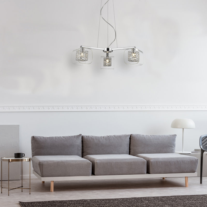 Kidsgrove 3 - Light Chandelier, Chrome
