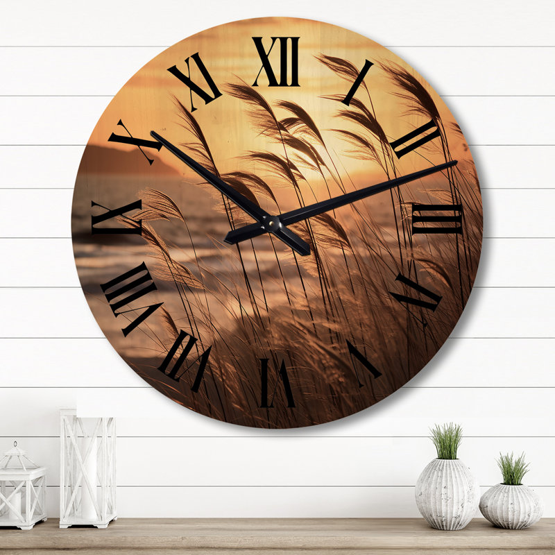 Horloge murale en bois massif Yaelin, Grand