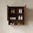 26" Wall-Mounted Striped Bathroom Cabinet, With Doors, Shelf And Open Storage Compartment Over The Toilet Storage Cabinet For Bathroom, Kitchen, Laundry Room, Drak Walnut Woodgrain Color-349765120