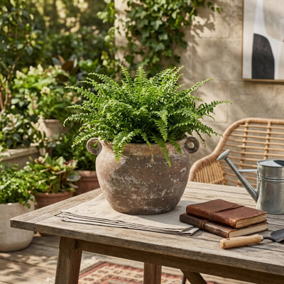  Textured Stoneware Jug Planter