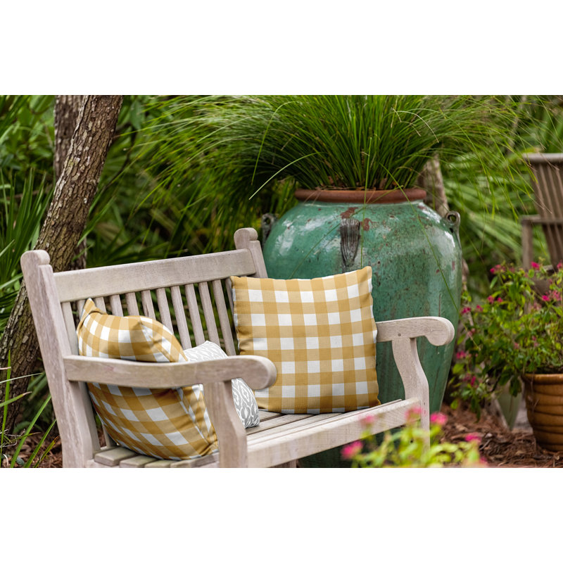  Housse et insert de coussin décoratif en polyester pour intérieur / extérieur E par Design, 16 po x 16 po, Moutarde dorée