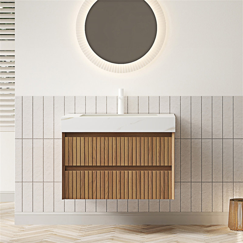 Meuble-lavabo mural avec lavabo, 30", Blanc