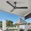 Ventilateur de plafond 52 po intérieur / extérieur noir pour patio avec télécommande et minuterie de moteur réversible à 6 vitesses (sans lumière)