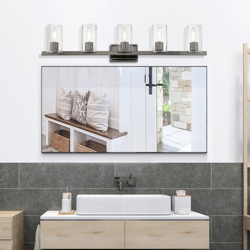 Aruther 5 - Light Dimmable Vanity Light, Black Chrome