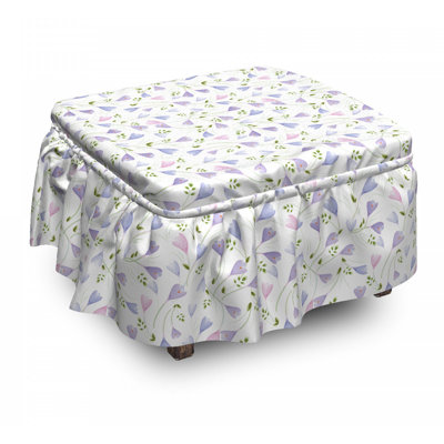Housse pour repose-pieds motif floral délicat