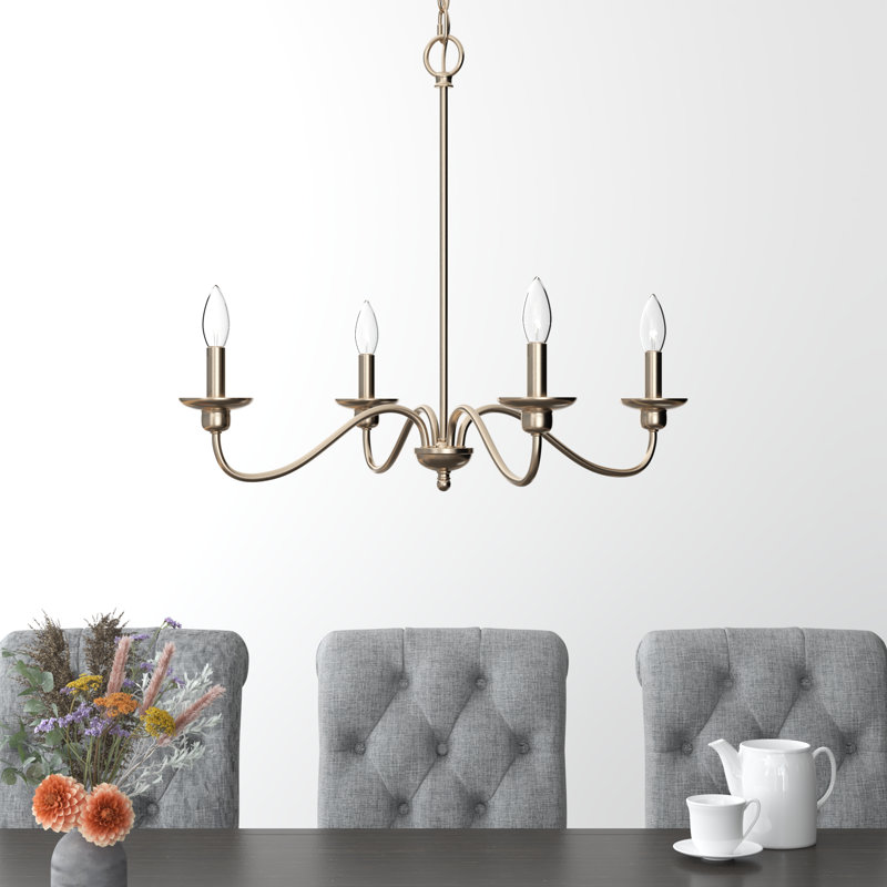 Lampe 4 lumières 24,13 po Delvona Lustre, Or moderne