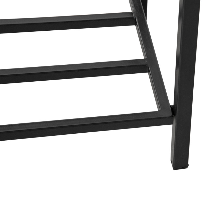 Outsunny Elevated Planter Box with Rattan Look & Tool Shelf, Black, for Portable Gardening