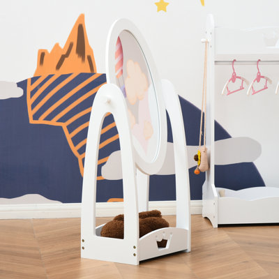 Brayson Convex Floor Mirror with Shelves