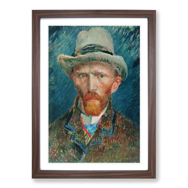 Self-Portrait Vol.2 by Vincent Van Gogh - Picture Frame Painting, Walnut Framed, 65cm H x 48cm W x 2cm D