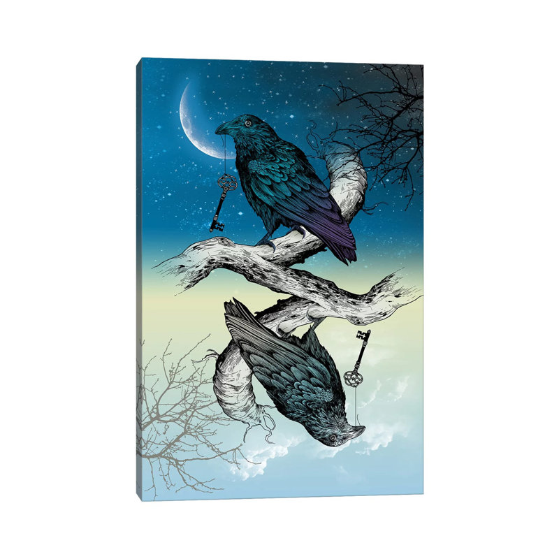 Raven Night And Day by Rachel Caldwell - Wrapped Canvas Gallery-Wrapped Canvas Giclée, 30.48cm H x 20.32cm W