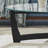 48" Oval Glass Coffee Table with Wood Base, Black-58466501-58466500