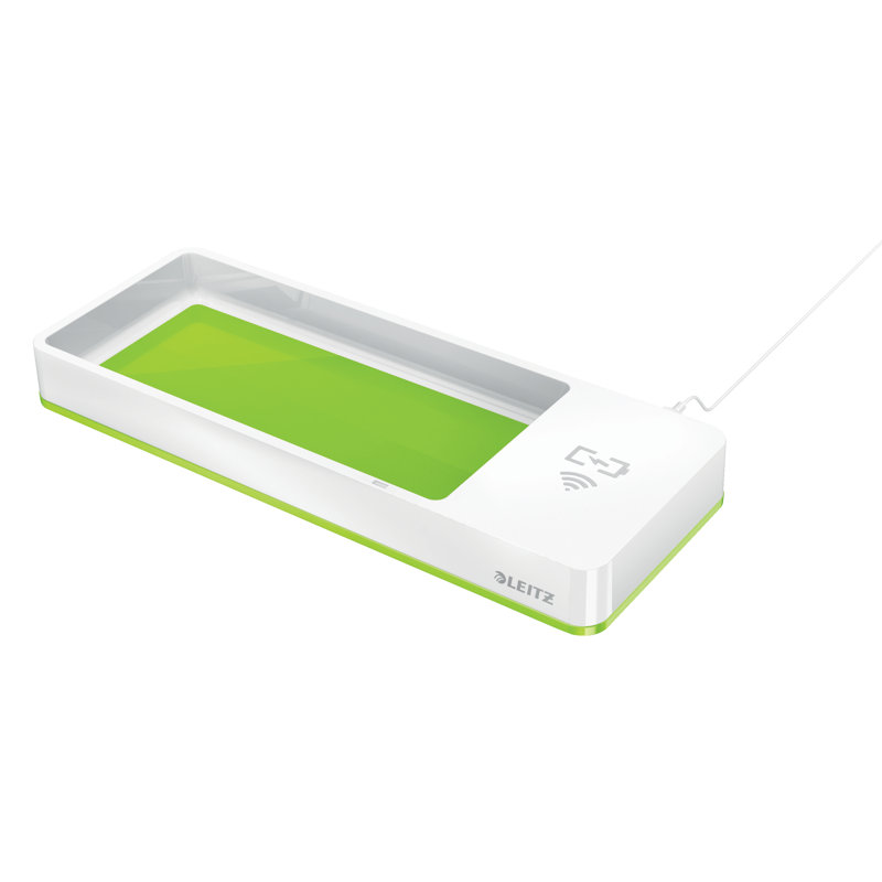 Plastic Desk Organiser, White/Green