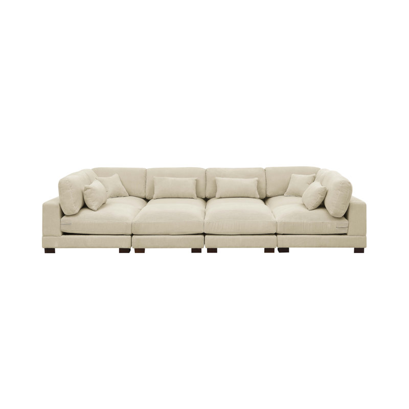 Chrisley Modular Corduroy Sectional, Cream Corduroy