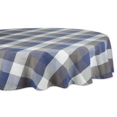 Betzabet Checkered 100% Cotton Round Tablecloth