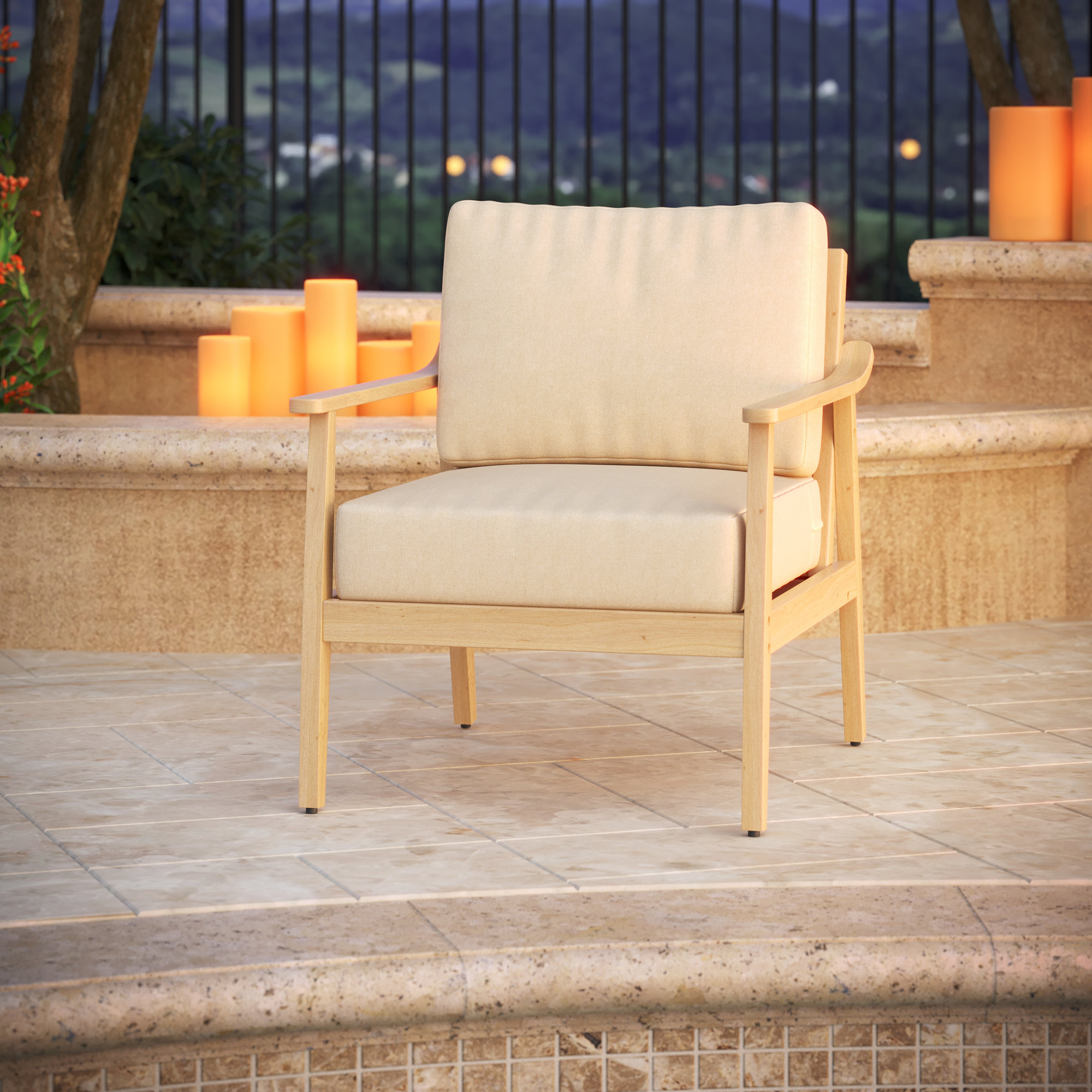 Outdoor Sunbrella Seat/Back Cushion, Canvas Canvas Sunbrella® Canvas