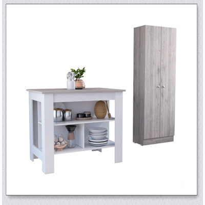 Roblar 8-Shelf 2-Door 2-Piece Kitchen Set, Combining Ample Storage and Elegant Design for Modern Kitchens