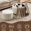 Repose-pieds 3 en 1 rembourré avec rangement, tabouret en velours Teddy, table basse avec plateau en bois et roulettes verrouillables pour le salon-1539547841