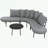 Half- Moon Curved Outdoor Sofa Set with Coffee Table and Backrest Cushions-1453113189