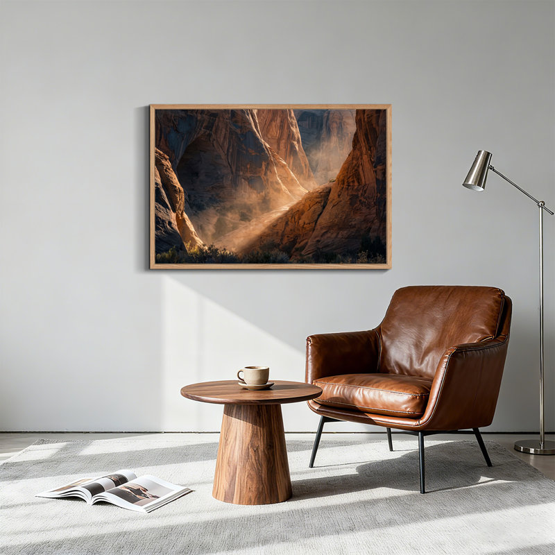 «Orange Sandstone Canyon Formation», art mural sur toile Misty Light, H 32 po x l 48 po