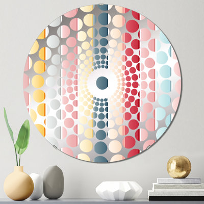 Miroir décoratif pastel à rayures rétro - cercles concentriques