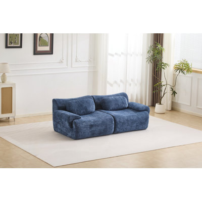 Boneless Modular Floor Sofa with Rabbit Velvet Fabric (2-Seater)