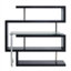 Bureau d'écriture en L avec plateau en verre trempé et finition chromée ultrabrillante, 55 W, noir / argent