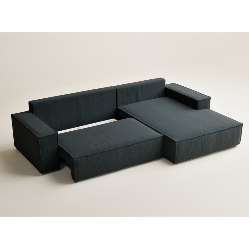 5 Seater Reclining Corner Sofa , Left Hand Facing, Dark Blue Polyester