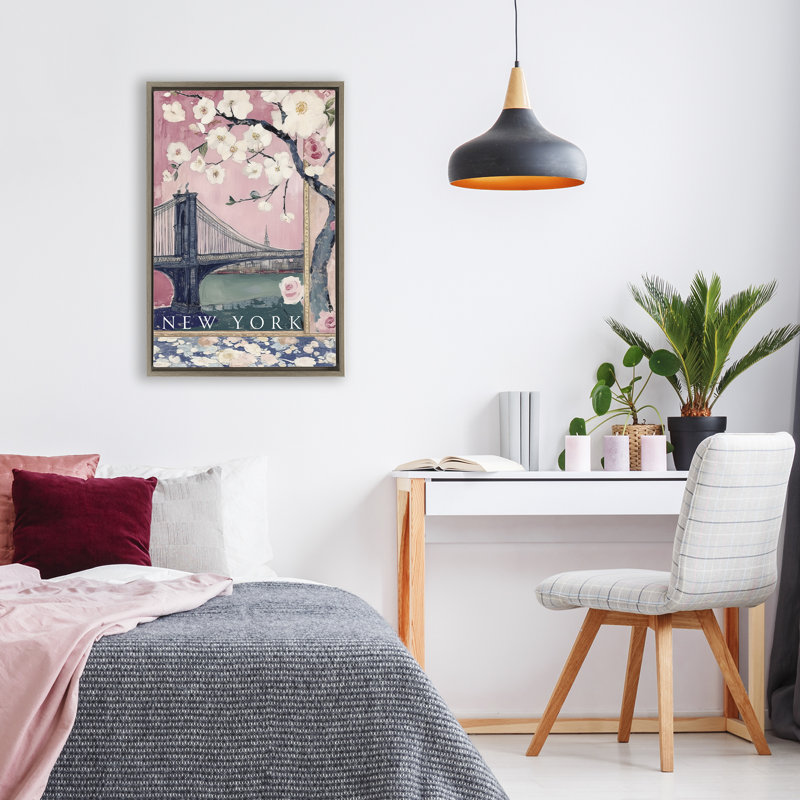 Cadre flottant New York Spring Tree, design par Annabelle Hall, H 25 po x l 17 po, Cadre flottant orme Montalcino