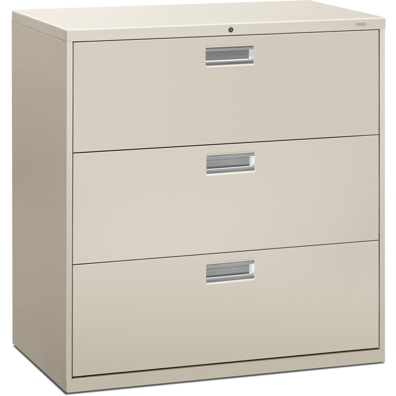 600 Series 3-Drawer Lateral Filing Cabinet, Light Gray
