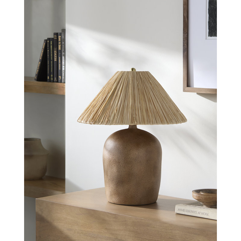Danica Table Lamp, Distressed Brown, Seagrass Empire
