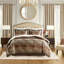 Ensemble de couette 4 pièces en jacquard chenille uni marron, format California King-135105803-135105806