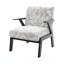 Fauteuil de salon Mid-Century moderne - Coussin de siège - pour le salon, le bureau (beige et gris)