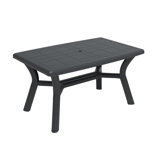 Resol - 4 Seater Tulip Rectangular Plastic Garden Dining Table - 90cm x 140cm