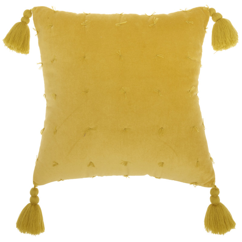 Housse de coussin carrée/insert, Jaune