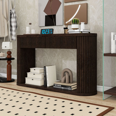 Console Table with Vertical Detailing and Storage Drawers
