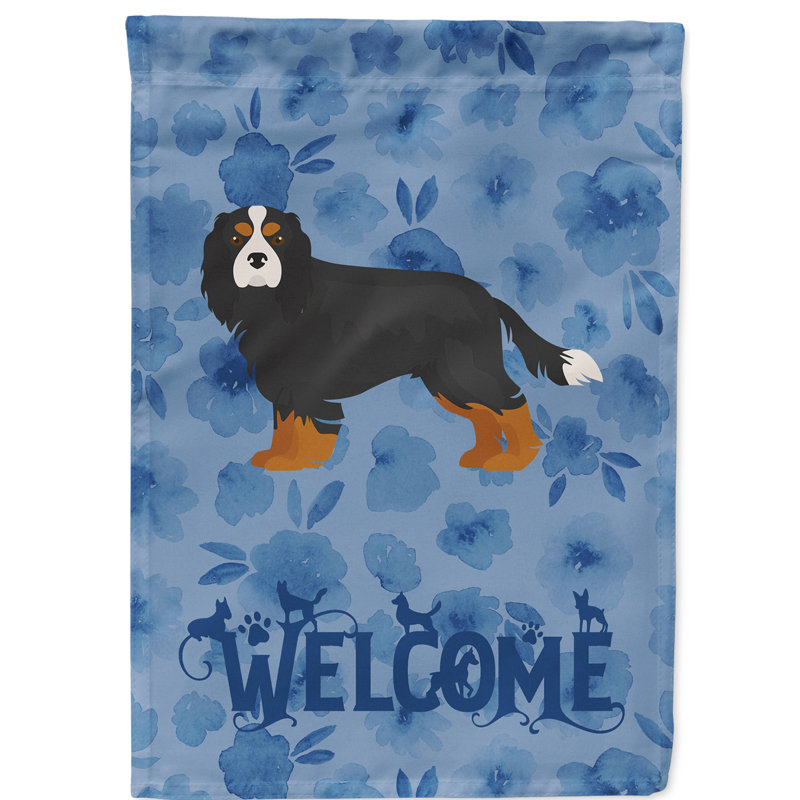 Caniche en polyester à 2 côtés 40 x 28 po standard welcome drapeau maison, Épagneul Cavalier King Charles 3