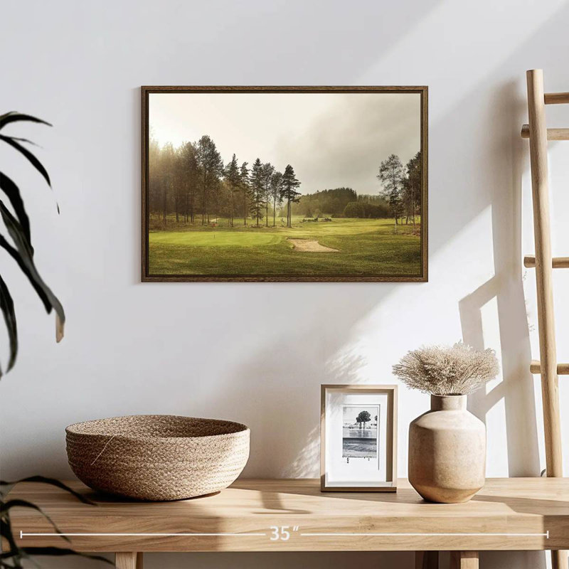 Golf Course Trees, 19" X 13", Floating Frame Walnut