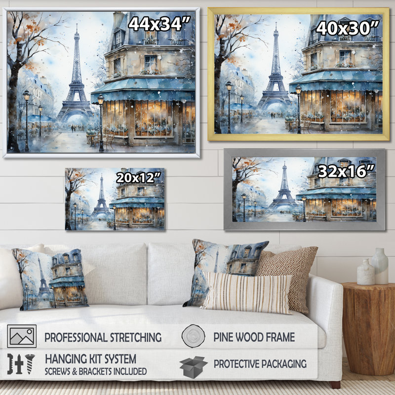 Art urbain gris, rue Parisienne IV - City Paris, Toile tendue, H 30 po x l 40 po x P 1,5 po