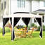 Outsunny 3 x 3 m Gazebo with Netting, Double Tier Roof-123176882
