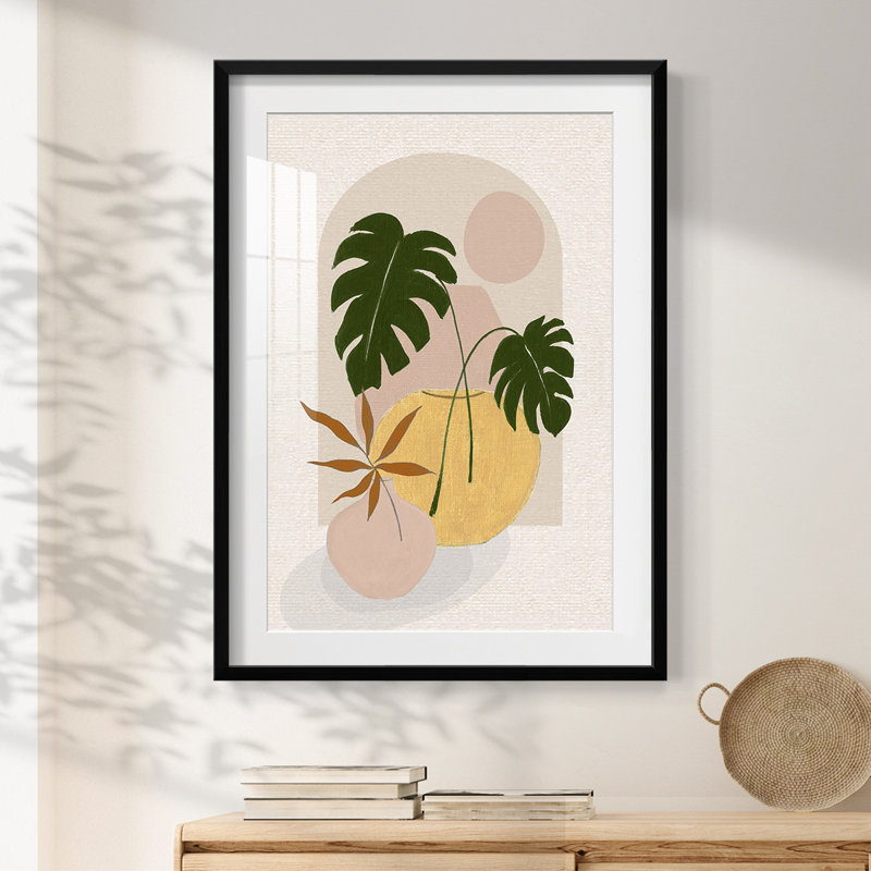 Cordier - Matted and Framed Under Acrylic Glass, Large Living Room Wall Art, 28.5" H x 20.5" W, Black