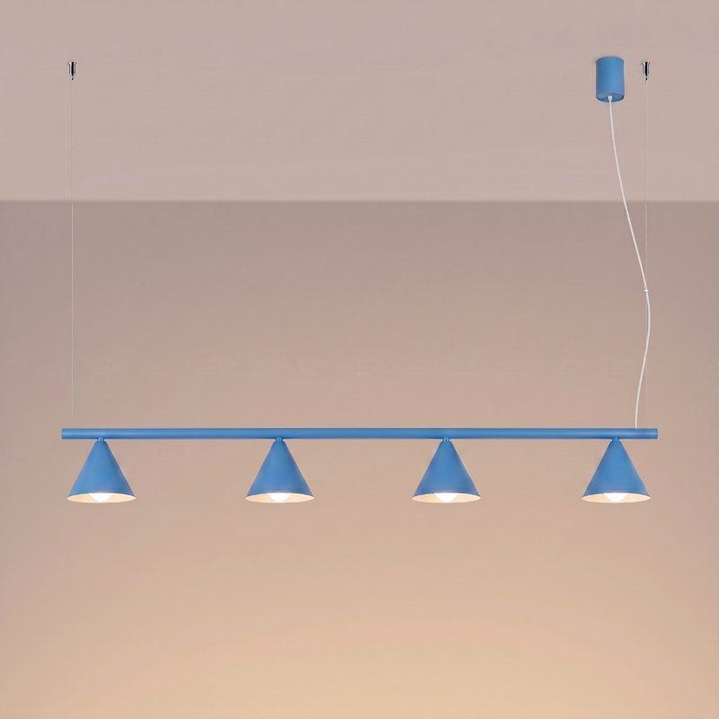 Chandelier NOX 4L white, Light Blue