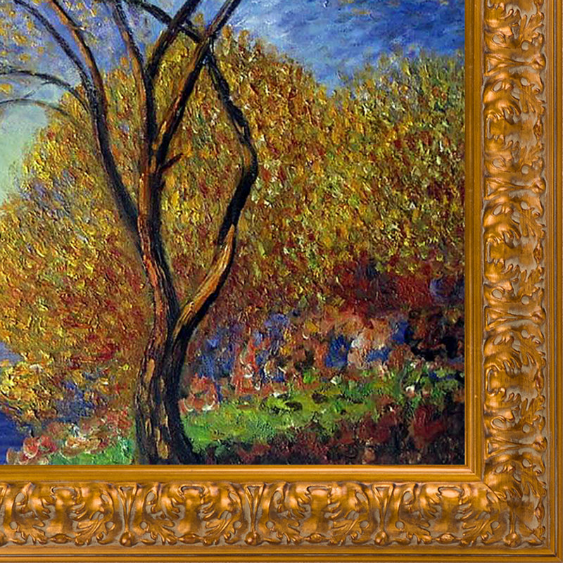 «Antibes, vue de Salis», peinture sur toile, Cadre estampé sicilien