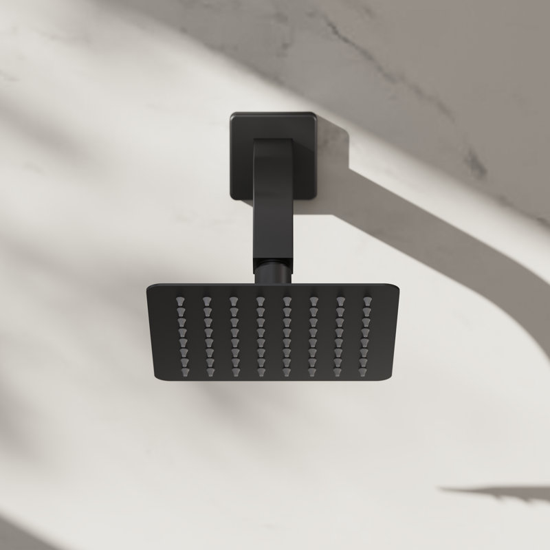 Rugen Rain Shower Head with Handheld, 12" & 6" Dual Shower System with Pressure Balance Valve, High Pressure Rainfall Showerhead Faucet Set Matte Black