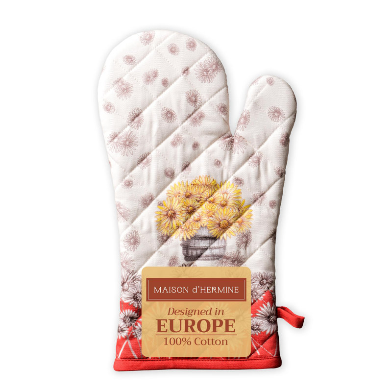 Maison d'Hermine Bagatelle 100% Cotton Oven Mitt - 7.5" x 13"
