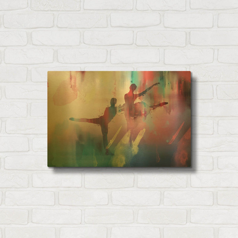 « Danse » de Mark Ashkenazi, tableau mural en métal doré, 61 x 41 cm, 24 po x 16 po