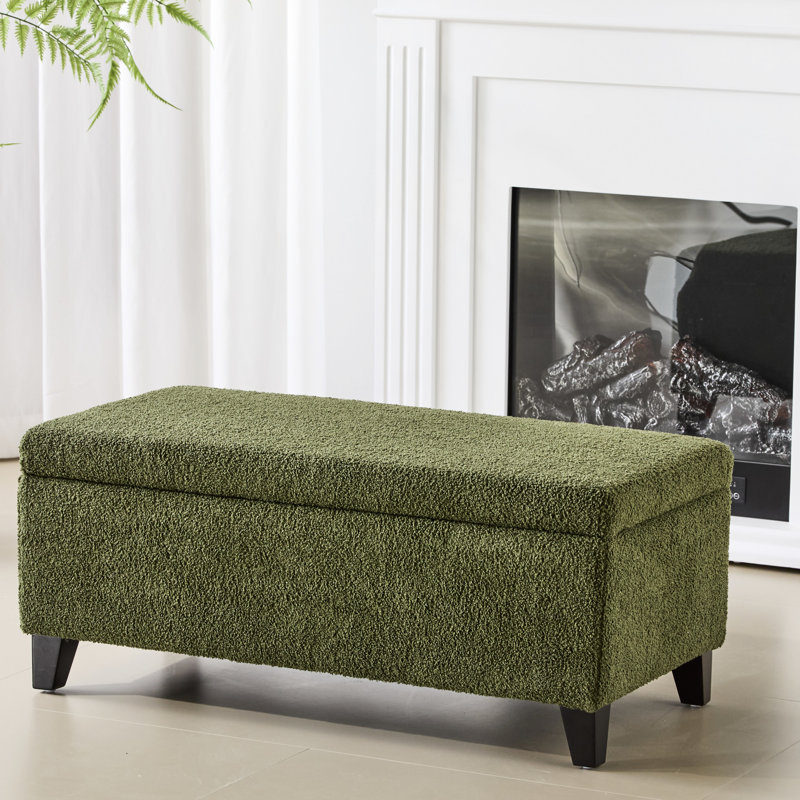 Repose-pieds avec rangement et couvercle rabattable, Vert